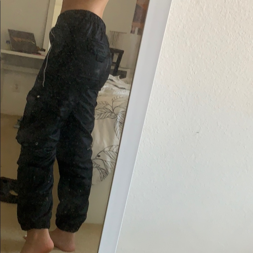 urban outfitters reflective baggy pants